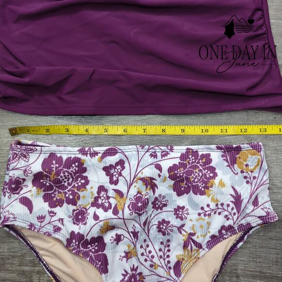 Cupshe Ribbed Bottom Tankini Swimsuit Size M - Picture 5 of 7